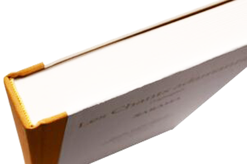 Copper yellow headband matching the color of the spine