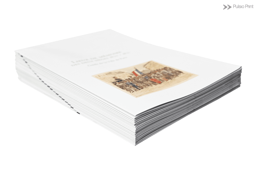 Set of printed and folded sheets proof without binding