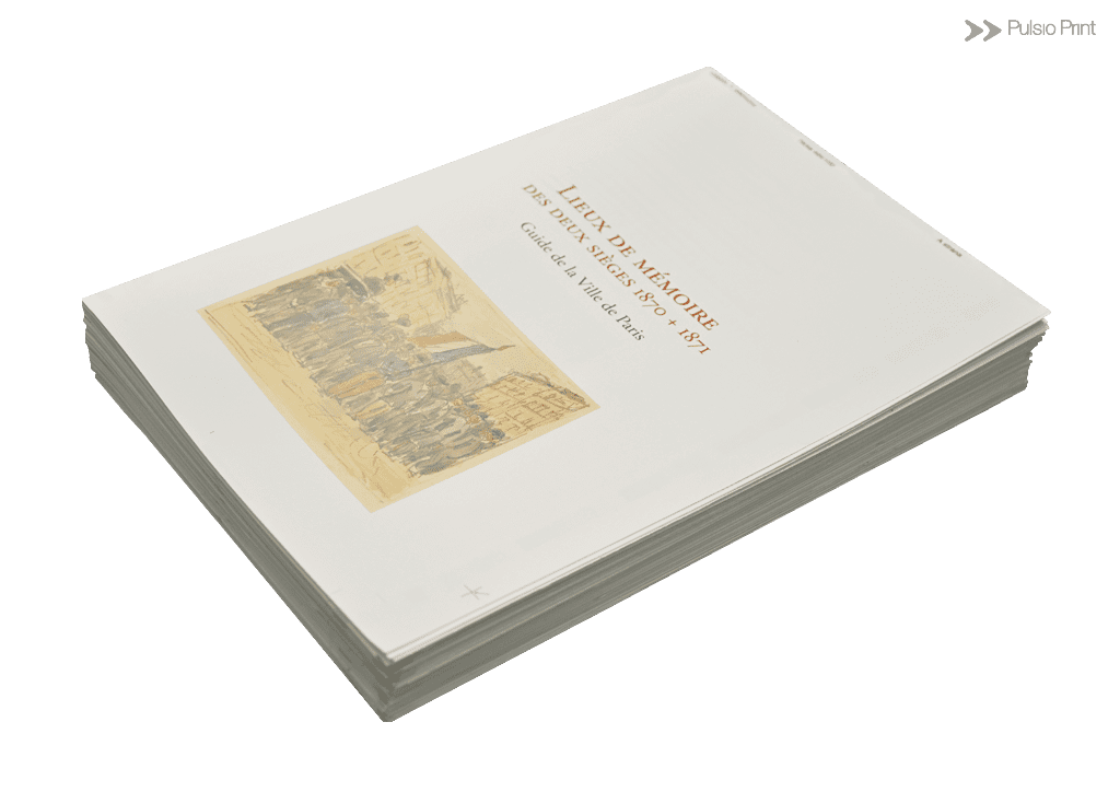 Set of printed and folded sheets proof without binding