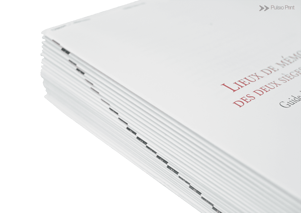 Set of printed and folded sheets proof without binding